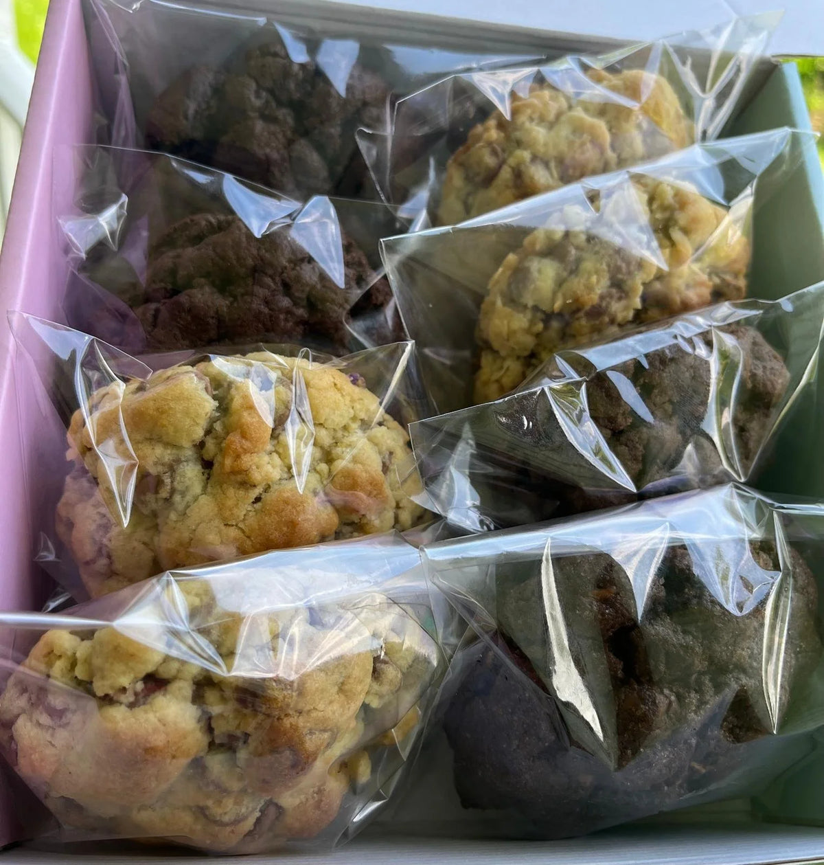 An 8-pack box of Euphoric Bakehouse cookies